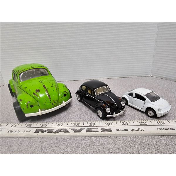 Tonka green metal VW (no rear bumper) and 1967 black & white VW