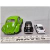 Image 3 : Tonka green metal VW (no rear bumper) and 1967 black & white VW