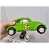 Image 5 : Tonka green metal VW (no rear bumper) and 1967 black & white VW