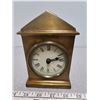 Image 1 : Heavy brass shelf clock - battery operated, working