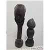Image 2 : Pair of carved African figures - one cedar, one hardwood