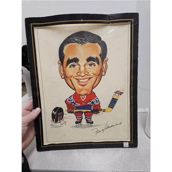 1971 print - ready to frame . Frank Mahovlich, hockey cartoon caption