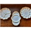 Image 1 : Milk Glass Gold Trim Servers