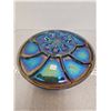 Image 1 : Blue Carnival glass egg plate