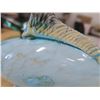 Image 10 : blue blown glass fish (cracked, see pics) and green glass decorative bowl