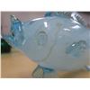Image 11 : blue blown glass fish (cracked, see pics) and green glass decorative bowl