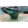 Image 3 : blue blown glass fish (cracked, see pics) and green glass decorative bowl