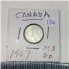 Image 1 : 1967 Canadian silver "fish" 10 cent coin