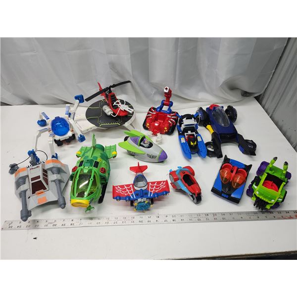 Assorted toy action vehicles