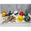 Image 1 : Assorted toys - helmets, animals, dinos, etc.