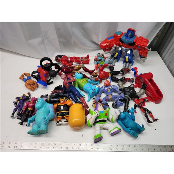 Assorted action figure toys