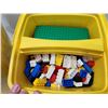 Image 4 : Legos lot - Boat, bomadier, 2 Lego containers - filled with Lego pieces