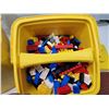 Image 5 : Legos lot - Boat, bomadier, 2 Lego containers - filled with Lego pieces