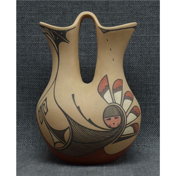 JEMEZ INDIAN POTTERY WEDDING VASE (LAURA GACHUPIN)