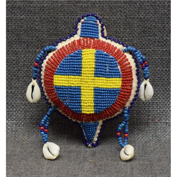 SIOUX INDIAN BEADED TURTLE FETISH