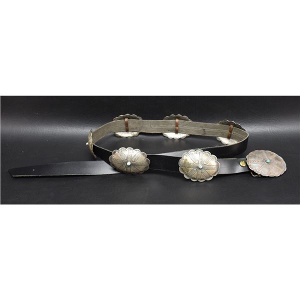 ZUNI INDIAN CONCHO BELT (L B CHAVEZ )