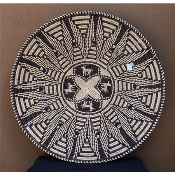NAVAJO INDIAN  SQUASH BASKET (BLACK FAMILY)