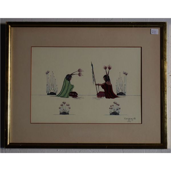 CREEK INDIAN PAINTING  (JACKSON NARCOMEY)