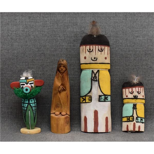 FOUR HOPI INDIAN KACHINA