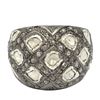 Image 1 : 0.98 ctw Diamond Silver and Gold Ring