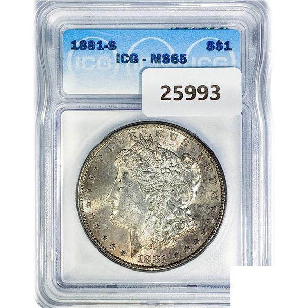 1881-S Morgan Silver Dollar ICG MS65