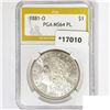 Image 1 : 1881-O Morgan Silver Dollar PGA MS64 PL