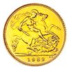 Image 2 : 1982 G. Britain .1176oz Gold 1/2 Sovereign CLOSELY