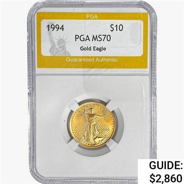 1994 $10 American 1/4oz. Gold Eagle PGA MS70