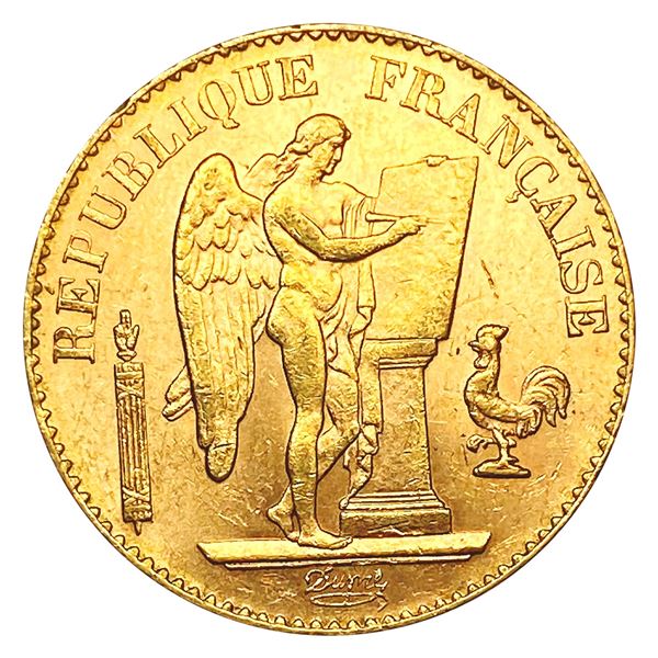 1898 France .1867oz Gold 20 Francs CLOSELY UNCIRCU