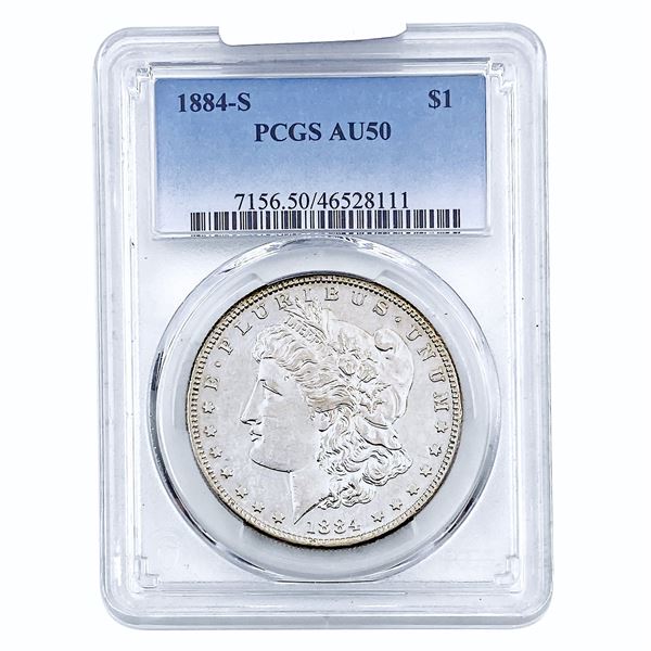 1884-S Morgan Silver Dollar PCGS AU50