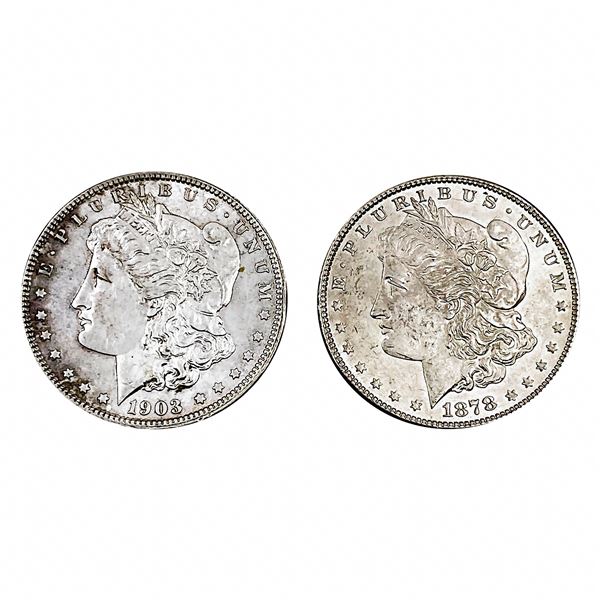 1878-1903 Morgan Silver Dollars [2 Coins]