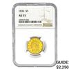 Image 1 : 1836 $5 Gold Half Eagle NGC AU53