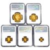 Image 2 : 2022 GB 5PC Gold Sovereign Set [5 Coins] NGC PF70