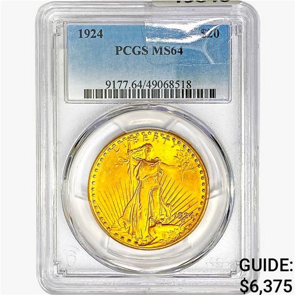 1924 $20 Gold Double Eagle PCGS MS64