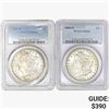 Image 1 : [2] Morgan Silver Dollars PCGS/NGC MS63 [1883-O, 1
