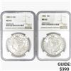 Image 1 : [2] Morgan Silver Dollars PCGS/NGC MS63 [1885-O, 1
