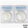 Image 1 : [2] Morgan Silver Dollars PCGS/NGC MS63 [1883-O, 1