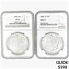Image 1 : [2] Morgan Silver Dollars PCGS/NGC MS63 [1884-O, 1