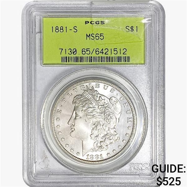 1881-S Morgan Silver Dollar PCGS MS65