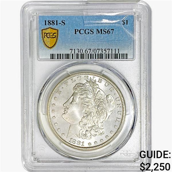 1881-S Morgan Silver Dollar PCGS MS67