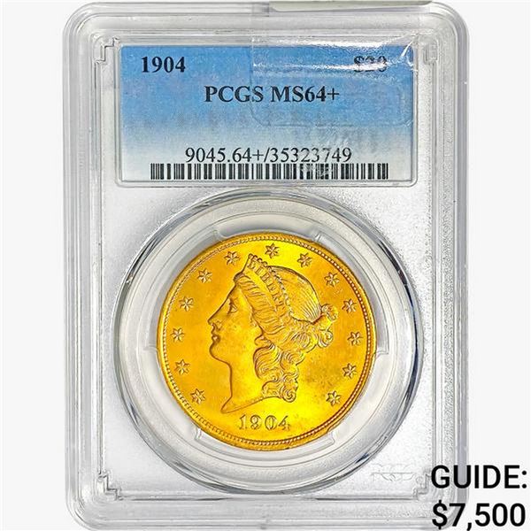 1904 $20 Gold Double Eagle PCGS MS64+