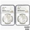 Image 1 : [2] Morgan Silver Dollars NGC MS63 [1884-O, 1886]