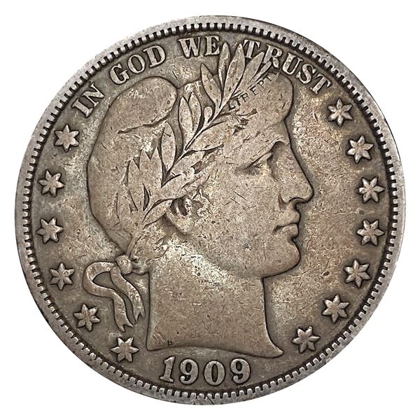 1909 Barber Half Dollar LIGHTLY CIRCULATED