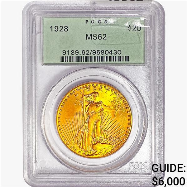 1928 $20 Gold Double Eagle PCGS MS62