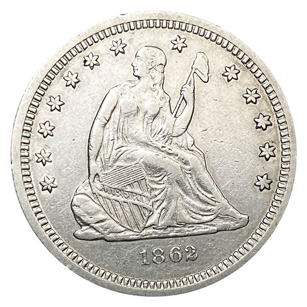 1862 Seated Liberty Quarter CHOICE AU