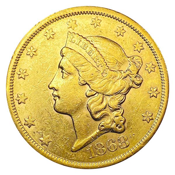 1868 $20 Gold Double Eagle CLOSELY UNCIRCULATED