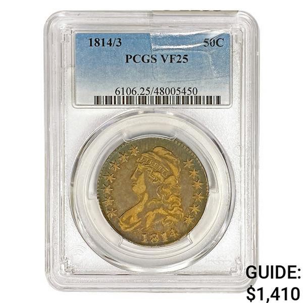 1814/3 Capped Bust Half Dollar PCGS VF25