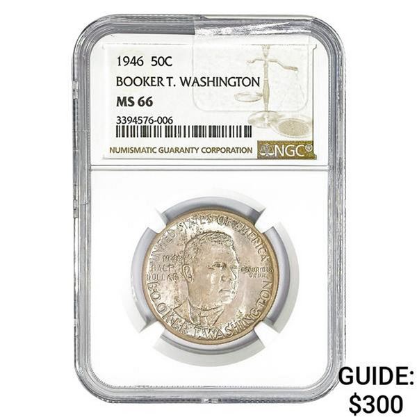 1946 Booker T Half Dollar NGC MS66