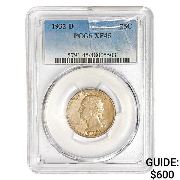 1932-D Washington Silver Quarter PCGS XF45