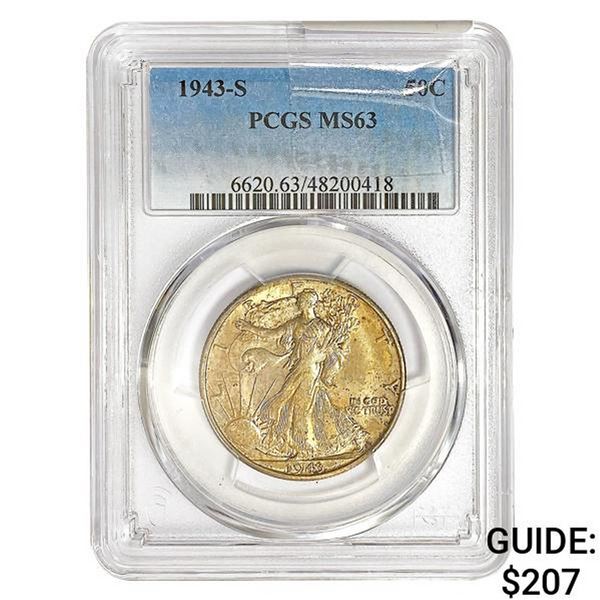 1943-S Walking Liberty Half Dollar PCGS MS63